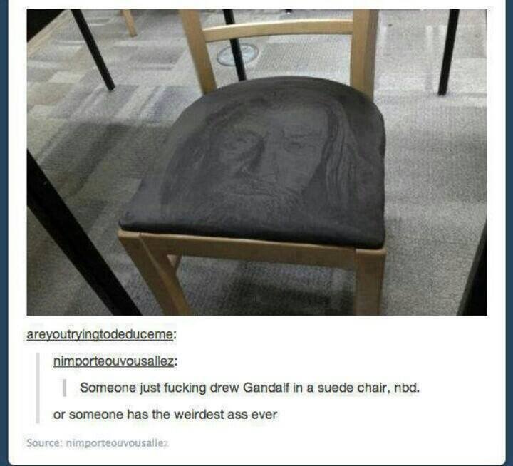 Gandalf on Chair Funny