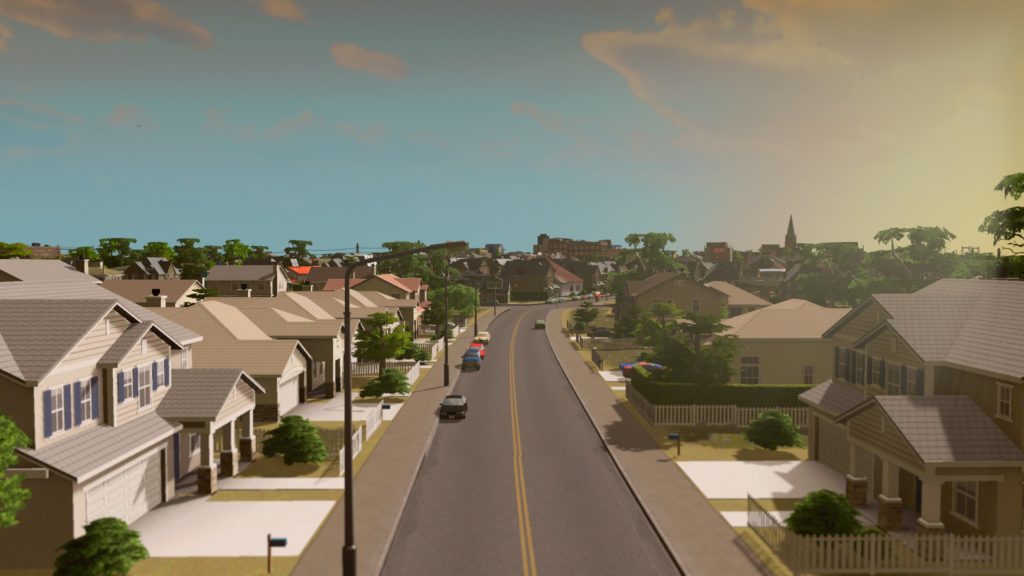 city suburb simulation street
